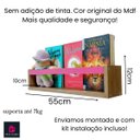 Ver imagem 4 de Nicho Organizador de Livros Brinquedos Quarto Infantil Prateleira Livreiro Mdf Madeira 55cm:rosa