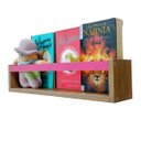 Ver imagem 1 de Nicho Organizador de Livros Brinquedos Quarto Infantil Prateleira Livreiro Mdf Madeira 55cm:rosa