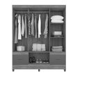 Ver imagem 3 de Guarda Roupa Casal 6 Portas 2 Gavetas Ms912 Moval - Freijó / Off White