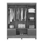 Guarda Roupa Casal 6 Portas 2 Gavetas Ms912 Moval - Freijó / Off White - 3