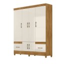 Ver imagem 2 de Guarda Roupa Casal 6 Portas 2 Gavetas Ms912 Moval - Freijó / Off White