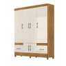Guarda Roupa Casal 6 Portas 2 Gavetas Ms912 Moval - Freijó / Off White - 2