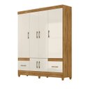 Ver imagem 2 de Guarda Roupa Casal 6 Portas 2 Gavetas Ms912 Moval - Freijó / Off White
