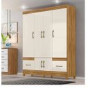 Ver imagem 1 de Guarda Roupa Casal 6 Portas 2 Gavetas Ms912 Moval - Freijó / Off White