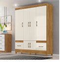 Ver imagem 1 de Guarda Roupa Casal 6 Portas 2 Gavetas Ms912 Moval - Freijó / Off White