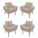Ver imagem 1 de Kit 04 Cadeiras Poltronas de Luxo Opala Sala, Quarto Cor:bege