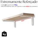 Ver imagem 6 de 6 Suportes de Prateleira Acabamento L 40cm Mão Francesa de Parede Design Moderno Branco