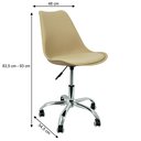 Ver imagem 6 de Kit 2 Cadeiras Leda Office Luisa Saarinen Estofada Base Giratória Cromada - Bege