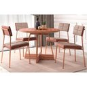 Ver imagem 2 de Kit 4 Cadeiras Sala Jantar Neo 1740 4 Uni Rose/linho Areia/courano Caramelo - Carraro