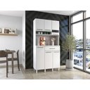 Ver imagem 1 de Balcão Multiúso Três Portas Uma Gaveta em Mdp Versátil - sem Tampo - Branco