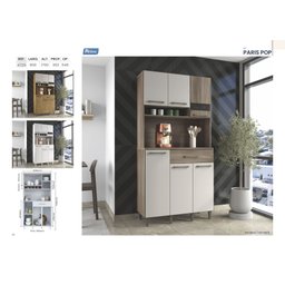 Balcão Multiúso Três Portas Uma Gaveta em Mdp Versátil - sem Tampo - Branco - 2