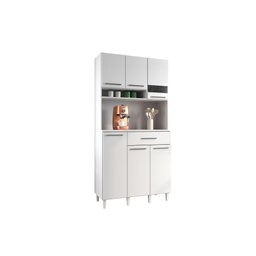 Balcão Multiúso Três Portas Uma Gaveta em Mdp Versátil - sem Tampo - Branco - 3