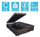 Ver imagem 2 de Base Cama Box Baú Bipartido Casal Suede Marrom 43x138x188