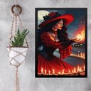 Ver imagem 1 de Quadro Decorativo Umbanda Maria Padilha 24x18cm - com Vidro:moldura Branca
