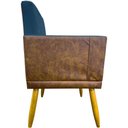 Ver imagem 7 de Kit 12 Poltronas Decorativas para Escritório Lis Corino e Pé Palito - Azul-marinho Suede Corino
