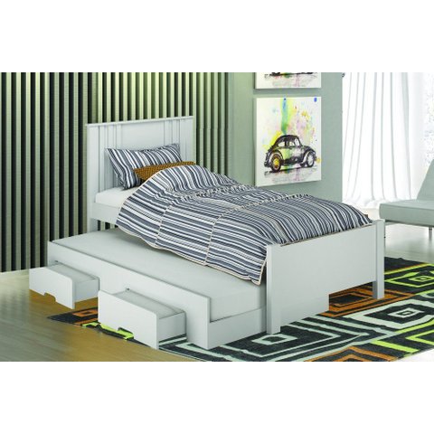 Cama Solteiro com Auxiliar 2 Gav Milano Branco
