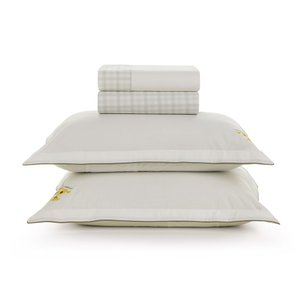 Jogo de Cama Queen Karsten 200 Fios 100% Algodão Florata Branco