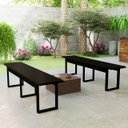 Ver imagem 3 de Kit 2 Bancos Pes de Ferro Industrial para Vestiário Academia Refeitório:preto