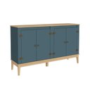 Ver imagem 2 de Aparador Buffet 149cm 4 Portas C/pés em Madeira Maciça Mb 1014 Movelbento