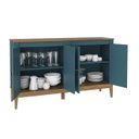 Ver imagem 3 de Aparador Buffet 149cm 4 Portas C/pés em Madeira Maciça Mb 1014 Movelbento