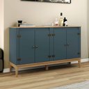 Ver imagem 1 de Aparador Buffet 149cm 4 Portas C/pés em Madeira Maciça Mb 1014 Movelbento