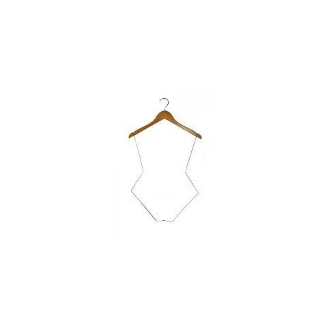 Kit Cabide Silhueta de Madeira Cromado 5 Unid.