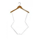 Ver imagem 1 de Kit Cabide Silhueta de Madeira Cromado 5 Unid.