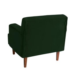 Poltrona Living Com Pés De Madeira Veludo Verde Lima Shop JM - 3