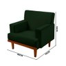 Poltrona Living Com Pés De Madeira Veludo Verde Lima Shop JM - 4