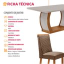 Ver imagem 2 de Mesa de Jantar Milena 180cm Tampo MDF Vidro Canto Copo com 6 Cadeiras Yasmin