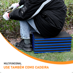 Tapete Yoga Exercícios Dobrável Multifunções Alça Eva Acolchoado 5sports:azul - 2