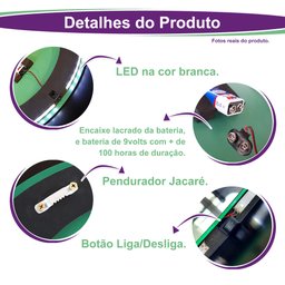 Espelho Lapidado de Parede Redondo Com LED - 50cm - 7