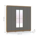 Ver imagem 2 de Guarda-roupa Pernambuco 6 Portas 6 Gavetas com Espelho Nature Alasca 10 Prateleiras
