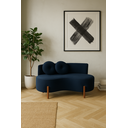 Ver imagem 3 de Sofá Decorativo Curvo Orgânico Living Veludo Preto - Montanaris Decor