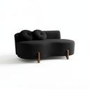 Ver imagem 2 de Sofá Decorativo Curvo Orgânico Living Veludo Preto - Montanaris Decor
