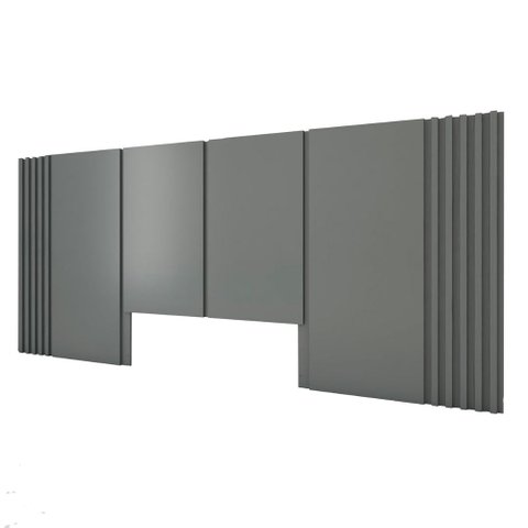 Cabeceira Cama Casal Ripada 2,70m Czs 100% Mdf Casa Lar Cor:cinza Sagrado