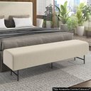 Ver imagem 2 de Puff Recamier Decorativo Pés em Ferro 140cm Dublin P02 Veludo Bege - Mpozenato