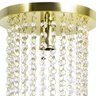 Lustre Pendente Plafon Redondo Cristal Crilik Pl7301 Dourado - 1