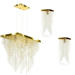Kit 1 Império Cristal Crilik Ls7203 + 2 Pl7201 Dourado