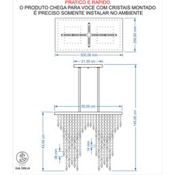 Kit 1 Império Cristal Crilik Ls7203 + 2 Pl7201 Dourado - 2