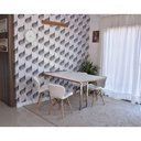 Ver imagem 1 de Conjunto de Mesa Dobrável Retrátil 1,40 Branco/Noronha Inox + 4 Cadeiras Slim - Branca