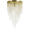 Lustre Pendente Plafon Redondo Cristal Crilik Pl7302 Dourado - 4