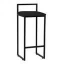 Ver imagem 2 de Kit 02 Banqueta Alta Lina Industrial Cozinha Bar Balcão Bistrô Ferro Preto Suede Preto - Ahazzo M