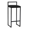 Kit 02 Banqueta Alta Lina Industrial Cozinha Bar Balcão Bistrô Ferro Preto Suede Preto - Ahazzo M - 2
