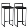 Kit 02 Banqueta Alta Lina Industrial Cozinha Bar Balcão Bistrô Ferro Preto Suede Preto - Ahazzo M - 1