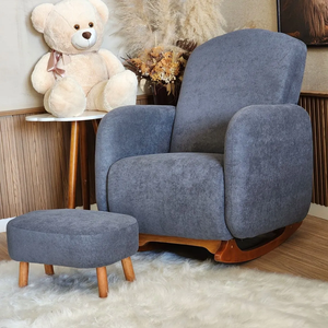 Poltrona Amamentação Puff Organite Base Canoa Bouclê Grafite - Harmonica Moveis