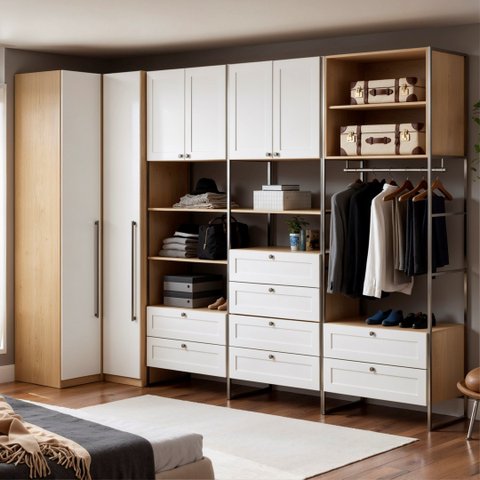 Closet Canto 6 Portas 8 Gavetas Infinity Savana/Branco