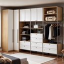 Ver imagem 1 de Closet Canto 6 Portas 8 Gavetas Infinity Savana/Branco