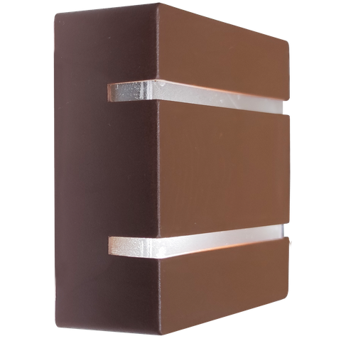 Arandela Externa Luminária de Parede Slim 2 Focos Soquete G9:marrom/liso/110/220