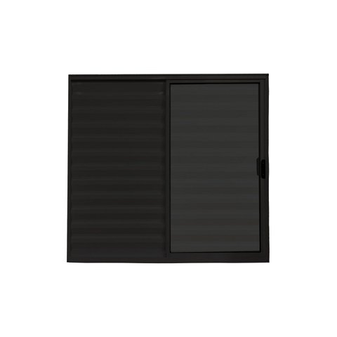 Veneziana de Correr 3 Folhas de Alumínio Preto 100x100